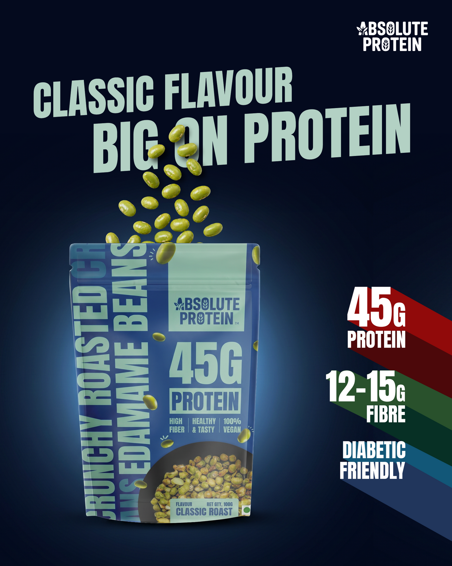 Crunchy Roasted Edamame Beans (45g Protein Healthy Snack)